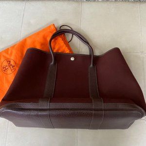Authentic HERMES Large Garden Party Tote, Canvas